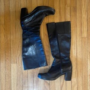 Dansko Black Leather Knee-High Boots